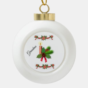 Adorno De Cerámica Tipo Bola Adorno de bola de cerámica de Navidad, Vela de Nav