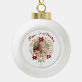 Adorno De Cerámica Tipo Bola Adorno de Bola de Cerámica para el Primer Navidad