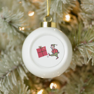 Adorno De Cerámica Tipo Bola Adorno de bola de Navidad de cerámica de Elfo Enoj