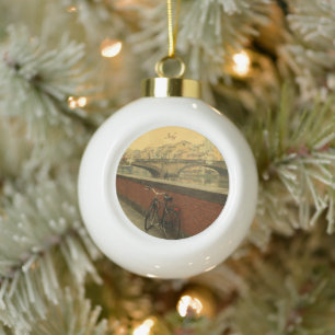 Adorno De Cerámica Tipo Bola Adorno de bola de Navidad vintage Florence Italia