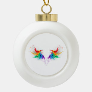 Adorno De Cerámica Tipo Bola Alas del arco iris fluidas
