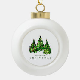 Adorno De Cerámica Tipo Bola Alcohol Ink Design Christmas Tree Holiday Card