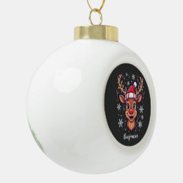 Adorno De Cerámica Tipo Bola Alegría personalizada de Navidad Reno lindo con so