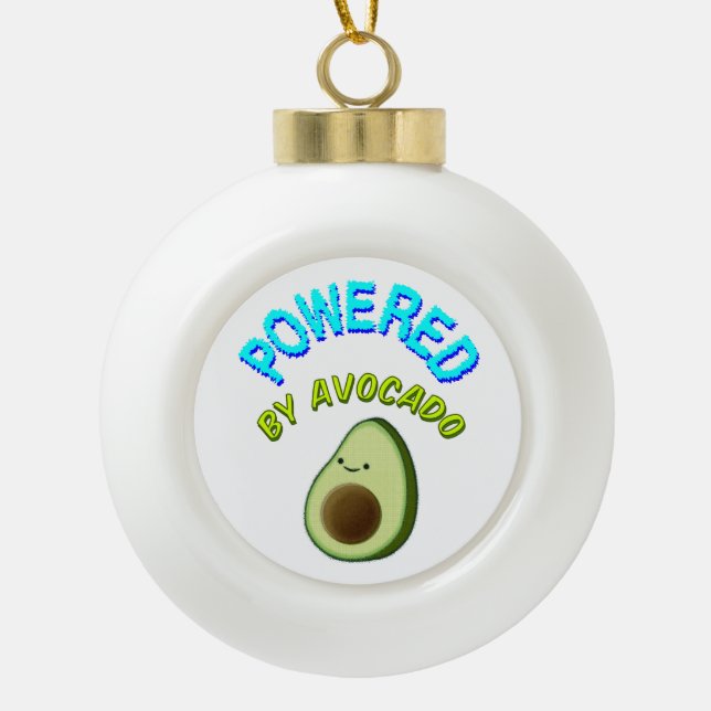 Adorno De Cerámica Tipo Bola Alimentado Por Aguacate (Anverso)