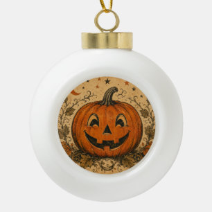 Adorno De Cerámica Tipo Bola Almohada decorativa vintage de calabaza de Hallowe