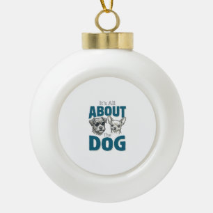 Adorno De Cerámica Tipo Bola Amante de Perro Divertido Grabado Vintage Gráfico_