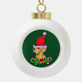 Adorno De Cerámica Tipo Bola Amantes de Dachshund Navidad