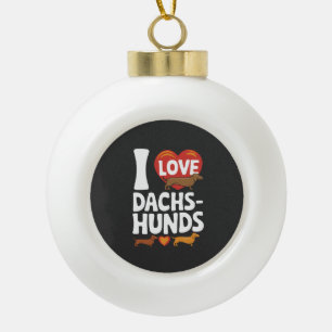 Adorno De Cerámica Tipo Bola Amo a los Dachshunds Diseño conmovedor para amante