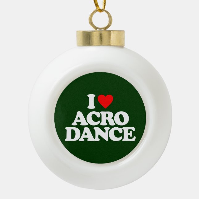 ADORNO DE CERÁMICA TIPO BOLA AMO DANZA DE ACRO (Anverso)