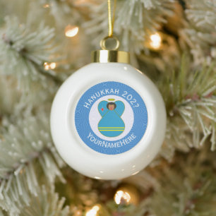 Adorno De Cerámica Tipo Bola Ángel de la bandera de Aruba Hanukkah Personalizad