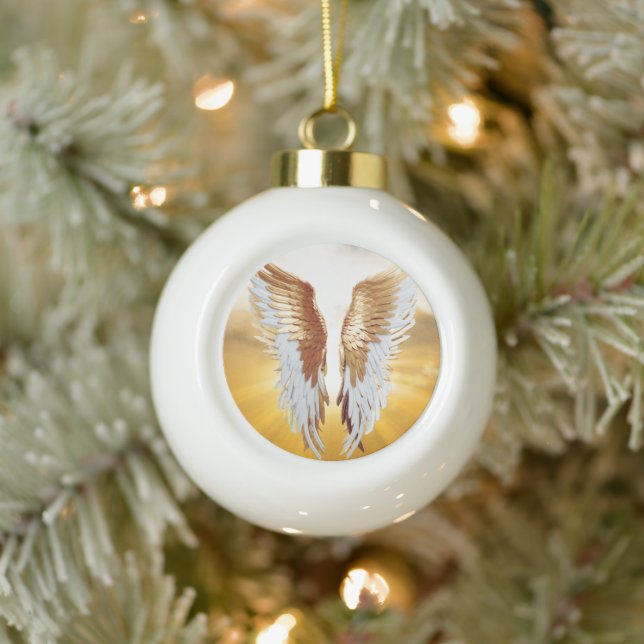 ADORNO DE CERÁMICA TIPO BOLA ÁNGEL DE LA LUZ (Árbol)