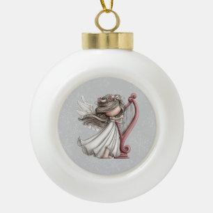 Adorno De Cerámica Tipo Bola Ángel de Navidad caprichoso