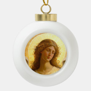 Adorno De Cerámica Tipo Bola Ángel Dorado Mensajero Suave del Amor 