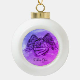 Adorno De Cerámica Tipo Bola Angel Eros en el amor, te amo