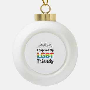 Adorno De Cerámica Tipo Bola Apoyo a mis amigos LGBT Vector Orgullo Arcoíris De