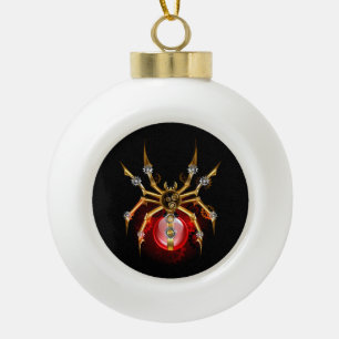 Adorno De Cerámica Tipo Bola Araña steampunk sobre negro