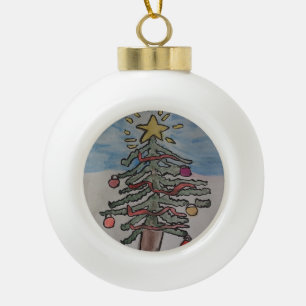 Adorno De Cerámica Tipo Bola Árbol de Navidad