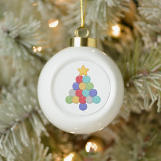 Adorno De Cerámica Tipo Bola Árbol de Navidad de Bola de Estambre Amante del Te