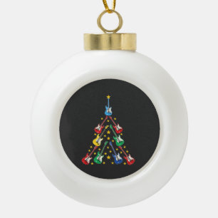 Adorno De Cerámica Tipo Bola Árbol de Navidad de Guitarra Eléctrica Amantes de 