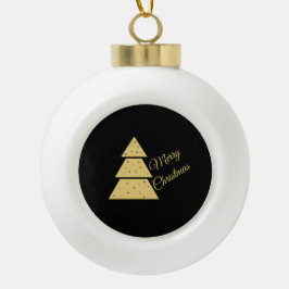 Adorno De Cerámica Tipo Bola Árbol de Navidad dorado
