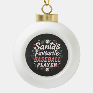 Adorno De Cerámica Tipo Bola Árbol de Navidad favorito del beisbolista de Santa