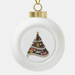 Adorno De Cerámica Tipo Bola Árbol de Navidad hecho de Instrumentos Musicales  