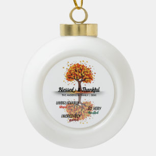 Adorno De Cerámica Tipo Bola Árbol de Otoño Feliz Día de Acción de Gracias Bend