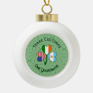Adorno De Cerámica Tipo Bola Argentina Irlanda EE. UU. Trébol Bandera Personali