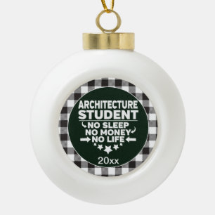 Adorno De Cerámica Tipo Bola Arquitectura Student Sleep Money Life White Plaid