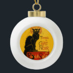 Adorno De Cerámica Tipo Bola Art Nouveau Art Nouveau de gato negro vintage Pari<br><div class="desc">El Théophile Alexandre Steinlen Le Chat Noir Le Chat Noir era un establecimiento de entretenimiento del siglo XIX, situado en el bohemio distrito de Montmartre de París. El ilustracion Art Nouveau poster de Théophile Steinlen de 1896 es un anuncio publicitario de un tour a otras ciudades de la compañía de...</div>