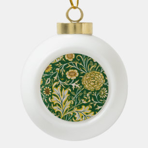 Adorno De Cerámica Tipo Bola Arte Floral Verde Cherwell de William Morris Vinta