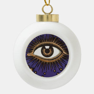 Adorno De Cerámica Tipo Bola Arte Místico Celestial del Ojo que Todo lo Ve Vint