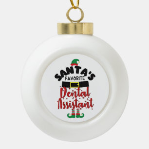 Adorno De Cerámica Tipo Bola Asistente Dental Favorito de Santa Navidad Santa