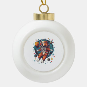 Adorno De Cerámica Tipo Bola Astronaut Beagle � Perro Explorador Espacial