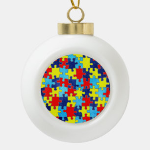 Adorno De Cerámica Tipo Bola Autism Awareness-Puzzle by Shirley Taylor