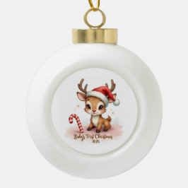 Adorno De Cerámica Tipo Bola Baby’s First Christmas 2025 – Ceramic Ornament