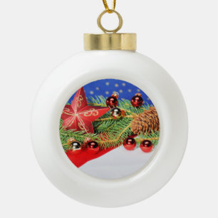 Adorno De Cerámica Tipo Bola Bala de árbol de navidad con Weihnachts móvil co
