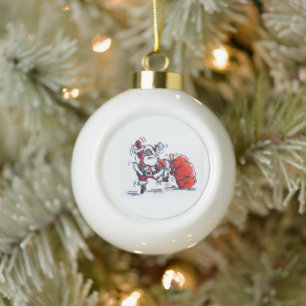 Adorno De Cerámica Tipo Bola Baloncesto de los Navidades de Santa Elena enojado
