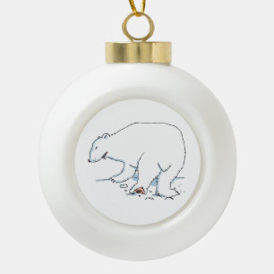 Adorno De Cerámica Tipo Bola Baloncesto de los Navidades del oso polar