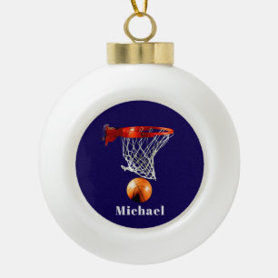 Adorno De Cerámica Tipo Bola Baloncesto Reemplaza con Tu Nombre