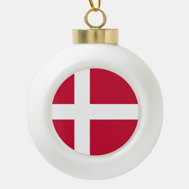 Adorno De Cerámica Tipo Bola Bandera danesa patriótica (Anverso)