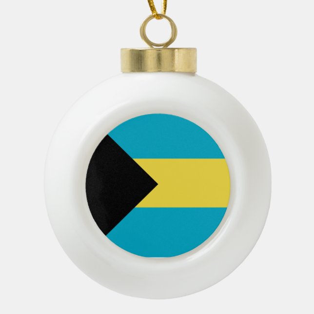 Adorno De Cerámica Tipo Bola Bandera de Bahamas (Anverso)