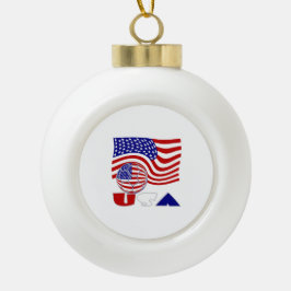Adorno De Cerámica Tipo Bola Bandera de Estados Unidos de América Balón de fútb