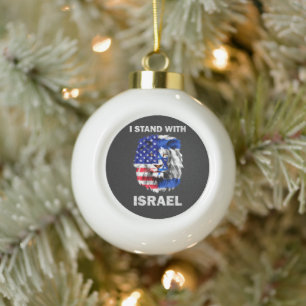 Adorno De Cerámica Tipo Bola Bandera de Israel y Estados Unidos León _ Me mante