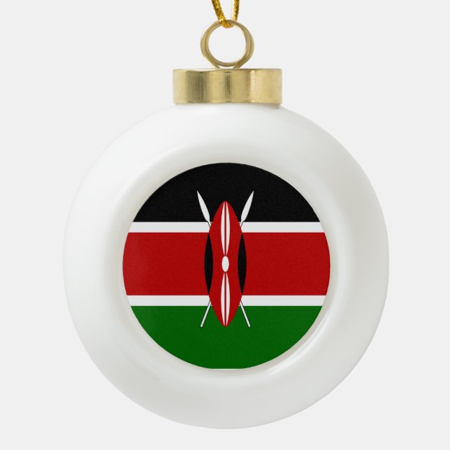 Adorno De Cerámica Tipo Bola Bandera de Kenia (Anverso)