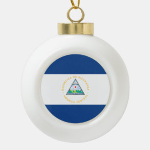 Adorno De Cerámica Tipo Bola Bandera de Nicaragua