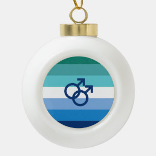 Adorno De Cerámica Tipo Bola Bandera de orgullo gay masculino MLM