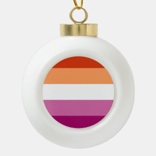 Adorno De Cerámica Tipo Bola Bandera de Orgullo Lesbiano (5 Franjas)
