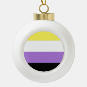 Adorno De Cerámica Tipo Bola Bandera de orgullo no binario
