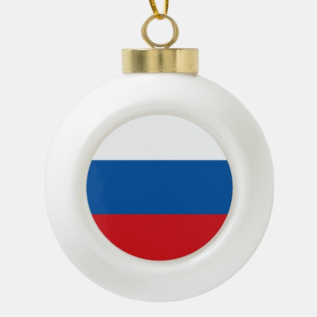 Adorno De Cerámica Tipo Bola Bandera de Rusia (Anverso)